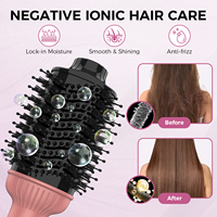 Brosse à air chaud ionique professionnelle 1300W 4-en-1 : sèche-cheveux, lisseur, boucleur, diffuseur, démêloir – Idéale pour salon et hôtel