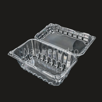 Boîte en plastique transparente à clapet pour fruits (myrtilles, raisins, framboises) de 1 lb – Emballage alimentaire à emporter