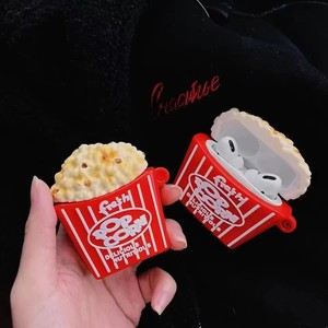 Étui pour écouteurs Apple <span class=keywords><strong>AirPods</strong></span> 3, étui pour écouteurs sans fil en forme de frites, simulation 3D de nourriture, hamburger, pop-corn, pour <span class=keywords><strong>Airpods</strong></span> 2 - Product Image 3