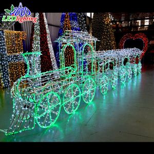 Décoration lumineuse de Noël personnalisée pour spectacle de <span class=keywords><strong>festival</strong></span> en plein air, lumière géante en forme de <span class=keywords><strong>train</strong></span> de Noël 3D - Product Image 4
