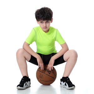 Haute élastique enfants garçons filles séchage rapide vêtements de sport basket-ball Fitness course entraînement t-shirt Sport Compression serré t-shirts - Product Image 6