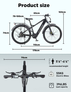 Bicicleta Urbana de 27.5 Pulgadas - Asistencia Eléctrica con Batería, Bicicleta Eléctrica de Ocio Cómoda con Envío Directo desde Almacén en el Extranjero SYX-9300 Mejora tu Experiencia - Product Image 5