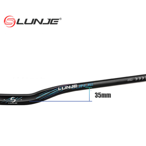 Guidon de vélo LUNJE, hauteur 35 mm, guidon de VTT pour descente, guidon en forme d'oiseau, 31,8*780 mm, en alliage d'aluminium, guidon de vélo à vitesse fixe - Product Image 3