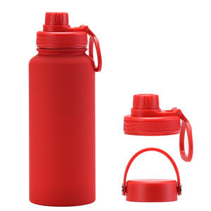 Bouteille isotherme en <span class=keywords><strong>acier</strong></span> inoxydable une tasse avec double couvercles 1L grande capacité Portable Outdoor Drink Sports Water Bottle - Product Image 3
