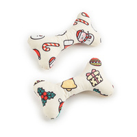 Jouet pour chien en forme d'os de Noël Zoyi, jouet interactif pour animaux de compagnie avec sifflet BB à l'intérieur, parfait pour les fêtes