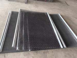 卸売 65Mn鋼製織金網スクリーン 砂利鉱山ふるい 破砕機用フック付き振動スクリーン 平織り 黒 - Product Image 6