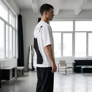 Camiseta Extra Grande de Algodón Grueso de Alta Calidad de 280 g/m² para <span class=keywords><strong>Hombre</strong></span>, Estilo Urbano, Minimalista, con Estampado Gráfico y Logotipo Personalizado - Product Image 3