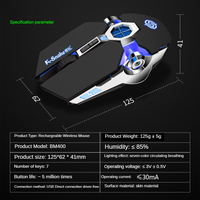 À la mode Valorant Bm400 rechargeable 2.4G sans fil silencieux mécanique RGB souris jeu souris en gros OEM