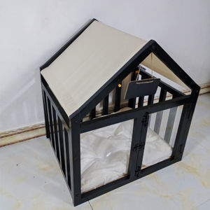 Maßgefertigte Kleine Outdoor Hundehütte aus Holz, Tragbares Haustierhaus aus Bambus mit Abnehmbarer Funktion, Modernes Haustierbett für Katzen - Product Image 2