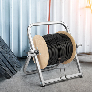 Support de bobine de câble industriel JH-Mech, robuste et durable, capacité de 100 lb, pliable, <span class=keywords><strong>13</strong></span> x 16 pouces, chariot à câbles en acier portable - Product Image 1