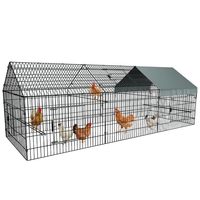 Enclos à poules Iron Triangle 130x40x40 avec couverture pour cour/jardin, pour petits animaux et volailles