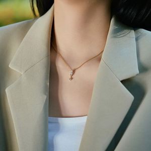 สร้อยคอเงินแท้ 925 ดีไซน์มินิมอลสุดหรูหรา ประดับเพชรคิวบิกเซอร์โคเนียทรงมาร์คีส์ 5A สำหรับผู้หญิง รุ่น Dylam New - Product Image 6