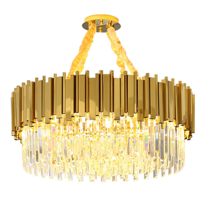 APCITL Modern Gold-plated Round Chandelier with Crystals LED Dimmable Warm <strong>White</strong> <strong>Hanging</strong> for Home &amp; Hotel - Product Image 2