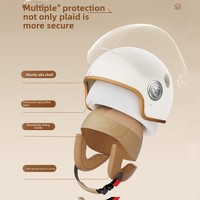 Casque Ouvert Homologué DOT Rétro 3/4 Style Vintage pour Scooter, Dirt Bike, Go-Kart, Cyclomoteur, Vélo Électrique avec Boucle Rapide Légère