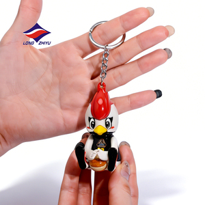 Longzhiyu 20 Years Custom 3d Soft Rubber Key Chain Custom Soft Pvc Rubber Keychains Personalised logo Silicone Pvc Keychain