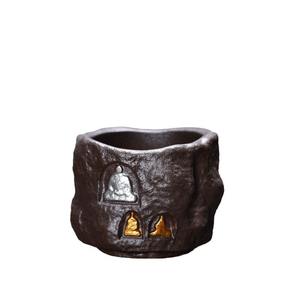 Tasse à thé vintage de style japonais, en céramique dorée et patinée de Dunhuang, tasse maîtresse en poterie rustique, ensemble de thé Kung Fu ancien, design classique - Product Image 5