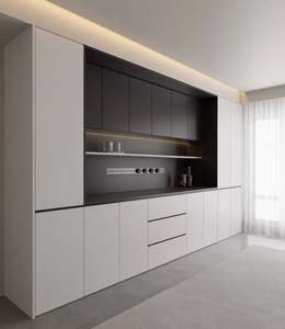 Modern <b>Glass</b> Corner Cabinet <b>for</b> Wine & Cutlery Storage with <b>Side</b> <b>Table</b> Stackable Wooden Home Bar Furniture <b>for</b> Villa <b>Living</b> <b>Room</b> - Product Image 4