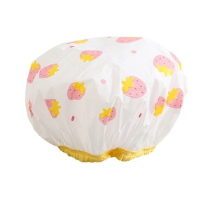 Pvc Shower Cap With Cartoon Pattern For Adults Bathing And Hair Care - Product Image 5