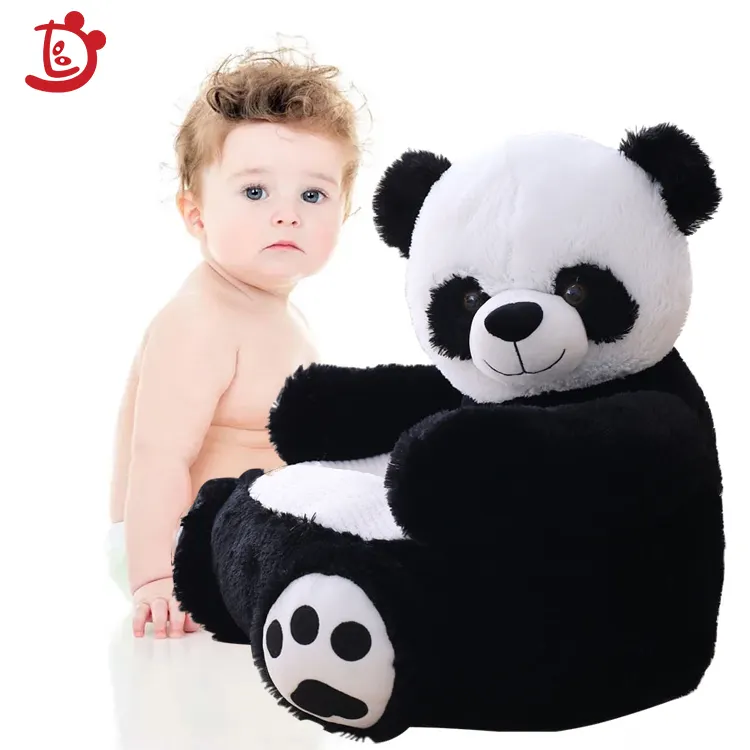Oso de peluche de Panda de simulación para niños, silla de felpa con brazos protectores de animales de dibujos animados, sofá infantil de peluche para cumpleaños