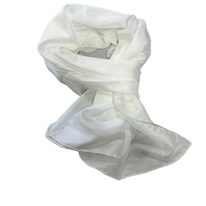 8 Momme Pure <span class=keywords><strong>Soie</strong></span> Habotai Écharpe 100% <span class=keywords><strong>Soie</strong></span> 90*90cm Ourlet Roulé à la Machine Blanc Naturel pour Tie Dye Craft - Product Image 1