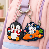 Porte-clés personnalisé en PVC diamanté, mini-breloque colorée, vente en gros, porte-clés en caoutchouc PVC transparent imprimé, cadeaux professionnels et personnels