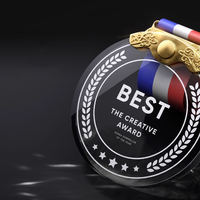 Médaille de cristal de bricolage personnalisé trophée de verre prix 3D personnalisé médailles sportives en métal pour cadeau souvenir