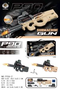 رصاصات لينة بندقية رش المياه الكهربائية لون الرمال عالية السرعة P90 مع بخاخ ضوء ناسف مسدسات لعبة للبالغين والأطفال - Product Image 2