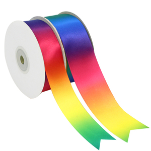 CSFY 100% 폴리에스터 새틴 리본 그라데이션 레인보우 꽃 포장 케이크 상자 선물 포장용 - Product Image 4