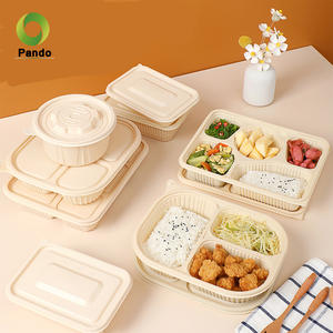 Barquette alimentaire jetable compostable avec couvercle, contenant à emporter, boîte biodégradable de luxe en amidon de maïs - Product Image 5