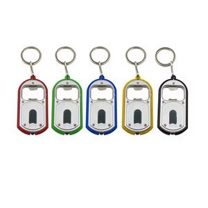 Promotion Creativity LED with Light Bottle Opener Alloy with Light Keychain Small Gift Can Print LOGO - Product Image 1