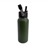 Gourde isotherme en acier inoxydable, anti-fuite, à double paroi, réutilisable, gobelet sport, finition mate, sans BPA, pour les voyages en plein air, la salle de sport