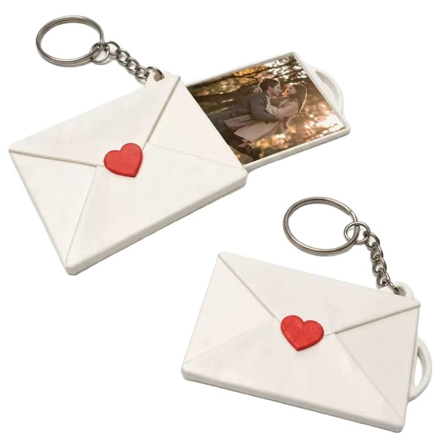 Creative Envelope Photo Keychain Envelope Design Photo Porte Clefs Evenement Anniversary Gift Couples Photo Insert Key Pendant