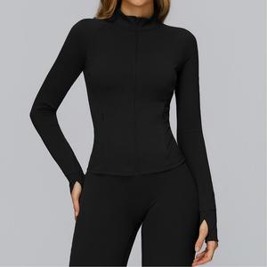 Sweat-shirt Corset Respirant Extensible dans les quatre sens Écologique Séchage rapide Manteau trench pour <span class=keywords><strong>femme</strong></span> Running Sculpt Basic Vente chaude - Product Image 4