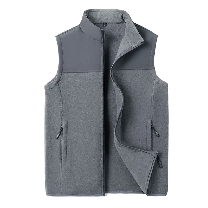 Spring and autumn men's fleece vest outdoor casual fleece large size paneled sleeveless jacket horse clip men