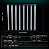 800W Aluminium Volspectrum LED Kweeklamp UV/IR Bloei Ondersteuning IP68 Geclassificeerd Ra90 CRI 3-Jaar Garantie 318 Merk LM281B Dimbaar 120