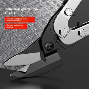 Ciseaux multifonctionnels industriels en <span class=keywords><strong>acier</strong></span> au chrome-vanadium pour tôles, à bord lisse, avec poignée en PVC, cisailles droites robustes - Product Image 3
