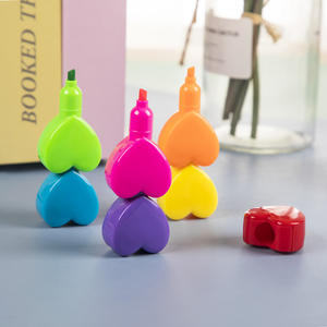 Surligneur kawaii en forme de coeur unique pour enfants à séchage rapide à base d'eau, stylo surligneur mignon <span class=keywords><strong>sapin</strong></span> enfants - Product Image 3