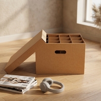 Dossiers pliables personnalisés en kraft recyclé avec poignée découpée, base rigide à couvercle plat pour l'expédition, emballage alimentaire de marque pour la vente au détail