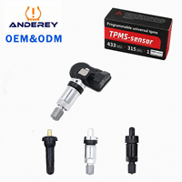 Sensor TPMS Universal Programable ANDEREY 315/433MHz, Válvula de Repuesto de Goma Resistente para Monitoreo de Presión de Neumáticos