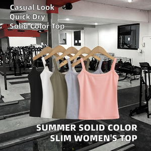 Haut court d'été pour femme en maille respirante, coupe ajustée sexy, style décontracté, couleur unie - Product Image 3