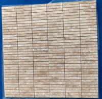 Mosaïque de marbre cannelé en travertin Noce, motif Kit Kat, pour revêtement mural intérieur d'hôtel moderne, crédence de cuisine, design graphique, 10 mm