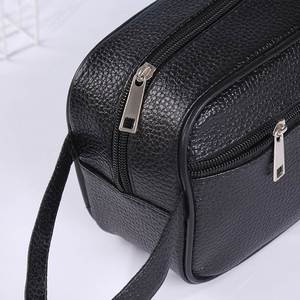 Sac de toilette de voyage d'affaires noir unisexe, imperméable, portable, pour le rangement des cosmétiques, pour les voyages, logo personnalisé disponible - Product Image 3