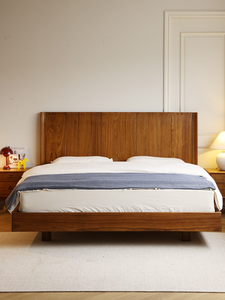 Lit suspendu en teck du Myanmar, style moyen, en bois massif, 1,8 m, lit double, pour chambre à coucher, petit appartement, usage domestique, en teck naturel - Product Image 4