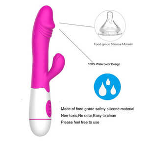 महिलाओं के लिए 30 फ्रीक्वेंसी जी स्पॉट एक्स्ट्रा लार्ज रैबिट वाइब्रेटर सेक्स टॉय के साथ डबल एक्शन पर्पल पिंक रेड बैटरी रब वाइब्रेटर - Product Image 3