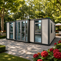 Maison conteneur extensible à double aile de 30 pieds, norme AU/US, entièrement électrique et meublée, pour jardin, bureau, appartement ou villa