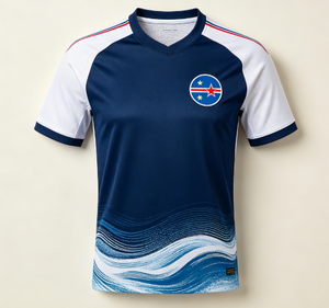 Maglia da Calcio Personalizzata OEM, Economica, all'Ingrosso, 100% Poliestere, Asciugatura Rapida, Uniforme da Calcio Cabo Verde - Product Image 6