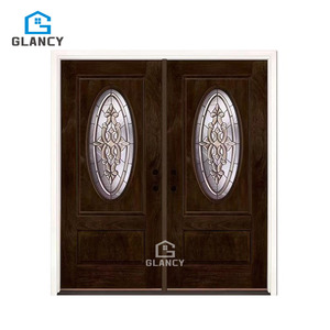 Les portes <span class=keywords><strong>en</strong></span> verre <span class=keywords><strong>d</strong></span>'art américain blanc et <span class=keywords><strong>en</strong></span> <span class=keywords><strong>bois</strong></span> <span class=keywords><strong>massif</strong></span> sont utilisées pour l'<span class=keywords><strong>entrée</strong></span> principale de la villa - Product Image 5