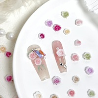Paso Sico 50 pièces/sac Résine de haute qualité Fleurs de rose 3D simulées Printemps Tailles mixtes Couleurs vintage Camélia Accessoires pour ongles