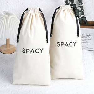 Recyclable Promotion Organic Muslin Cotton Drawstring Bag Custom Logo Printed for <b>Cloth</b> Hat Shoe Storage <b>Dust</b> Muslin Cotton Bag - Product Image 4