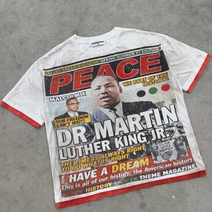 Camiseta Vintage de Algodón 100% Tejido Grueso con Estampado Gráfico Personalizado DTG, Lavado Ácido, Corte Holgado y Diseño Recortado Oversize para Hombre - Product Image 3